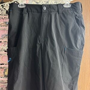 Black Cargo Pants with Blue Accents